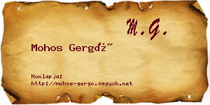 Mohos Gergő névjegykártya