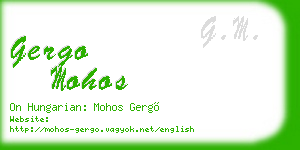 gergo mohos business card